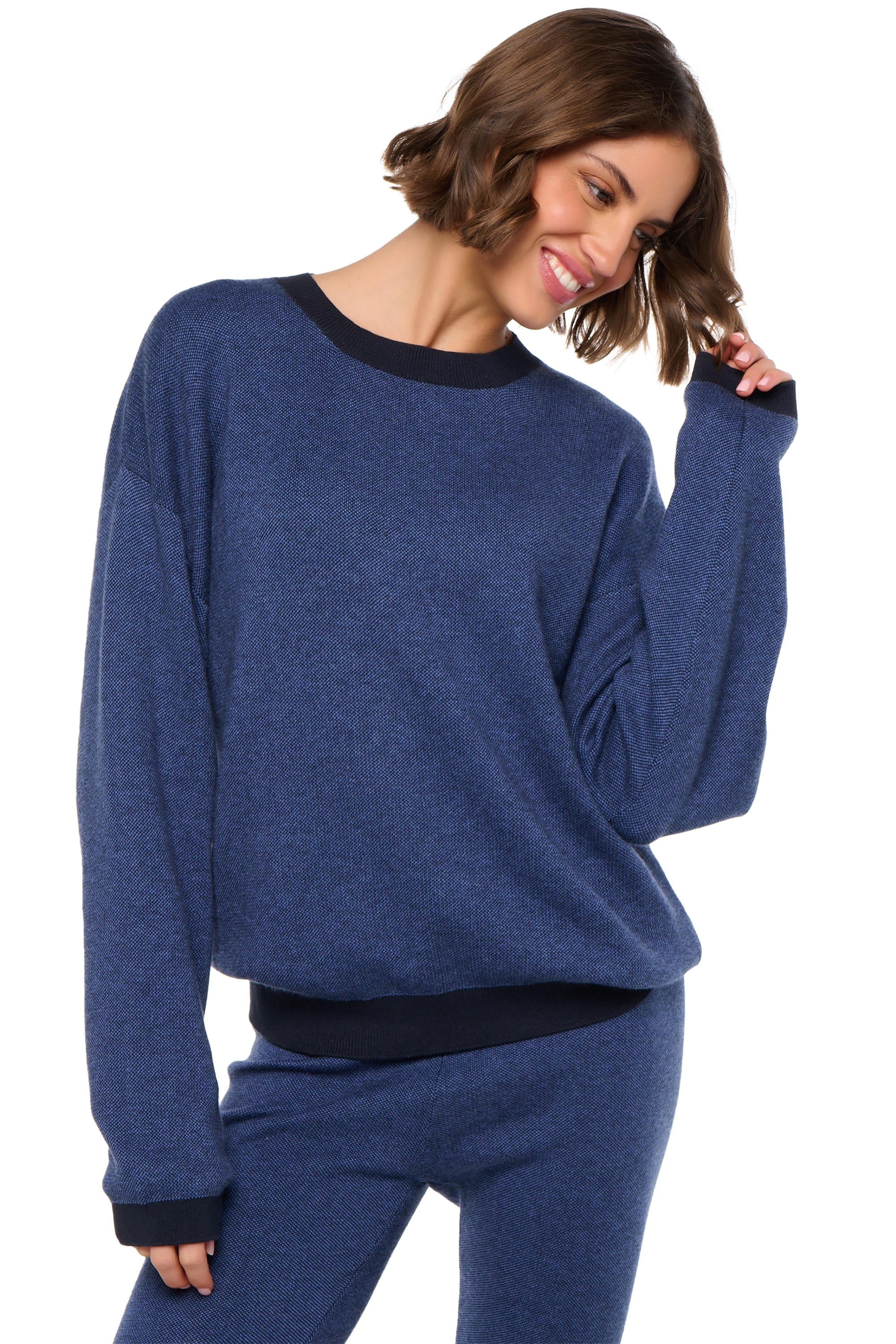 Cashmere & Cotton ladies cashmere cotton stormie blue navy s